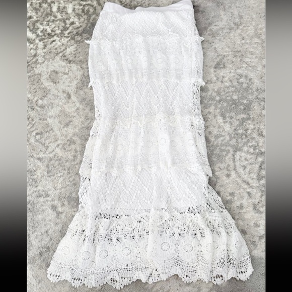 Chelsea & Theodore Dresses & Skirts - Chelsea Theodore Maxi Long Skirt Womens M Crochet Cottagecore Fairycore Western